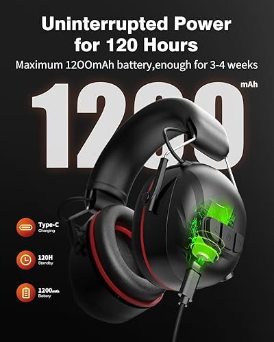 Miniatura 3 de Auriculares de protección auditiva Bluetooth 6.0 con tiempo de trabajo de 120 horas, SNR de 30 dB, calidad de sonido estéreo superior, botones más
