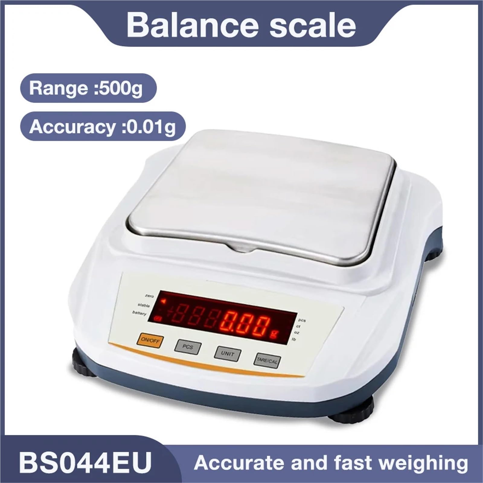 Básculas digitales de laboratorio, Báscula digital con pantalla LCD, 500 g/2 kg, 0,01 g, alta precisión, for análisis de laboratorio, pesaje de joyas de oro, alimentos y medicamentos.(500g 0.01g)