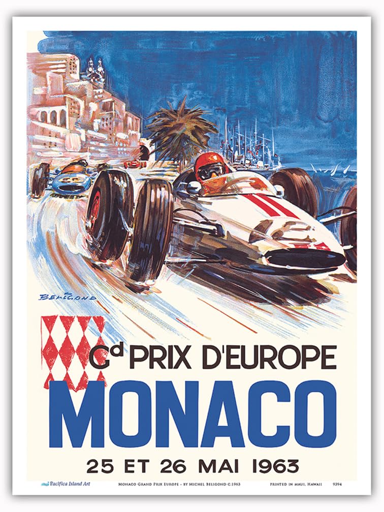 Amazon.com: Monaco Grand Prix Europe (Gd Prix D'Europe) Poster
