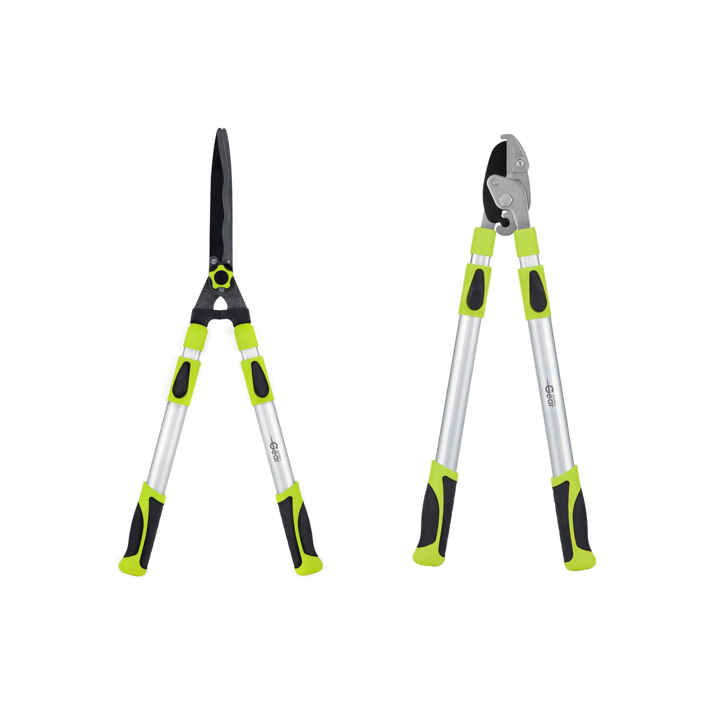 Garden Gear - Pruning Set - Telescopic Anvil Lopper and Hedge Shears - Green