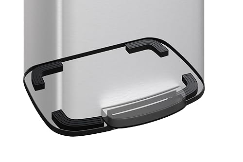 Miniatura 6 de Garvee Cubo de basura de acero inoxidable de 21 galones con tapa, cubo de basura grande para cocina, cubo de basura de metal inoxidable con borde de