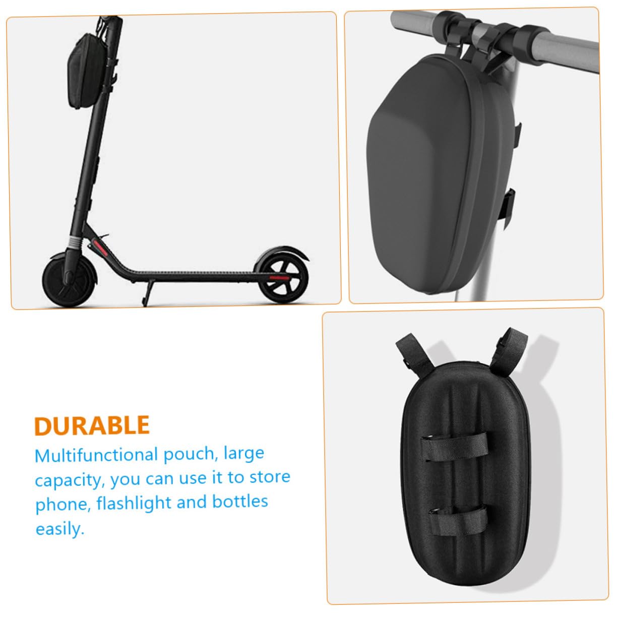 HANABASS Borsa Manubrio Bici in PU con Design Grande Capacità per Smartphone Portafoglio e Attrezzi Adatta Scooter Bici da Corsa Elettriche e Pieghevoli