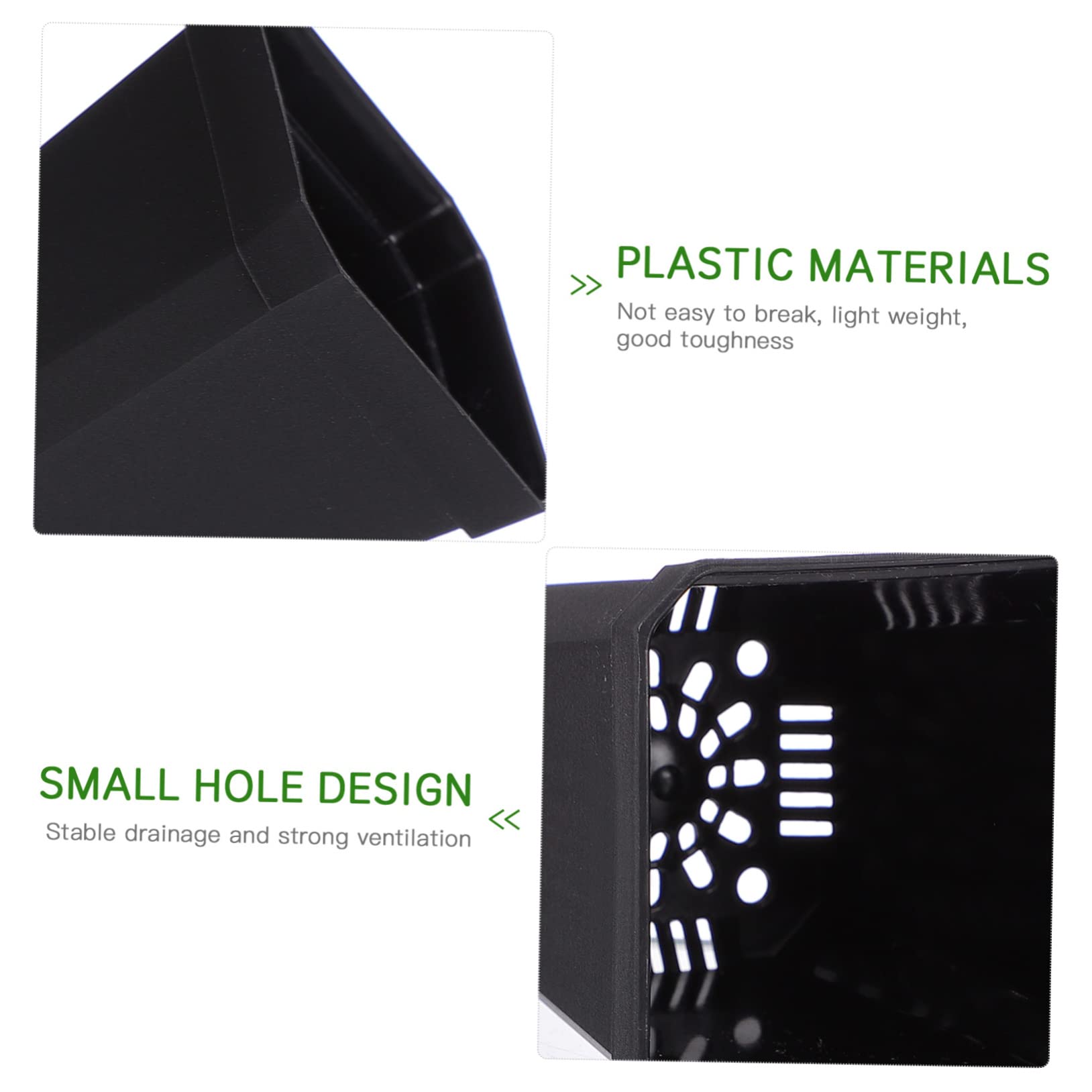 Toyvian Lot de 10 Pots de Semis en Plastique Épais Noirs Trous de Drainage pour Jardinage Intérieur et Extérieur, Conteneurs Solide pour Pépinière, Multiplications et Boutures de Plantes