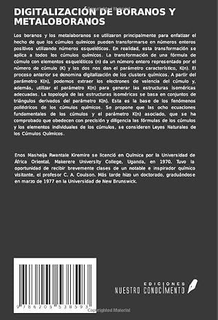 DIGITALIZACION DE BORANOS Y METALOBORANOS (Spanish Edition)