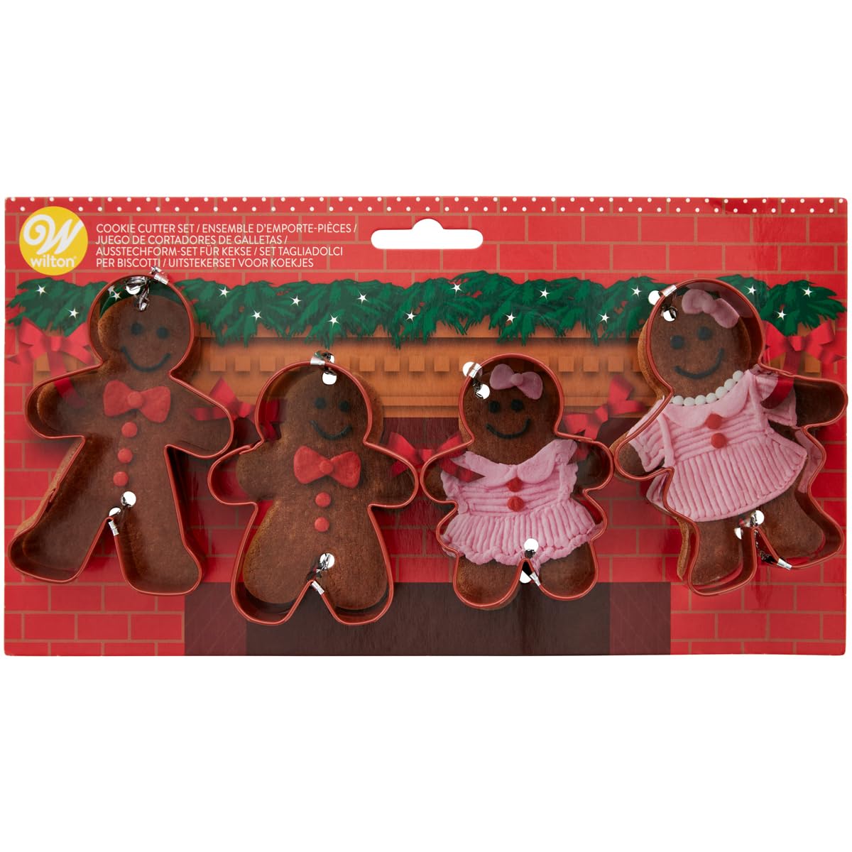 Wilton Gingerbread Family Cookie Cutter Set, Brown, Set of 4