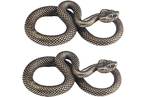 2Pcs Brass Snake Figurine Set
