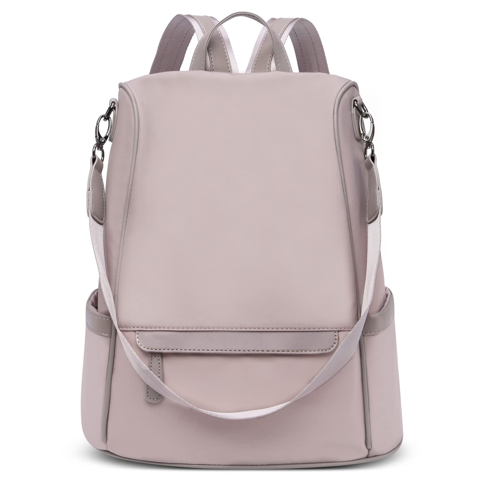 Moda Mochila de Mujer Antirrobo Bolso Mochila Ligera Casual Viaje Bandoleras Vacaciones Bolso de la Universidad Impermeable Nailon Mochila de Señoras Rosado Morado
