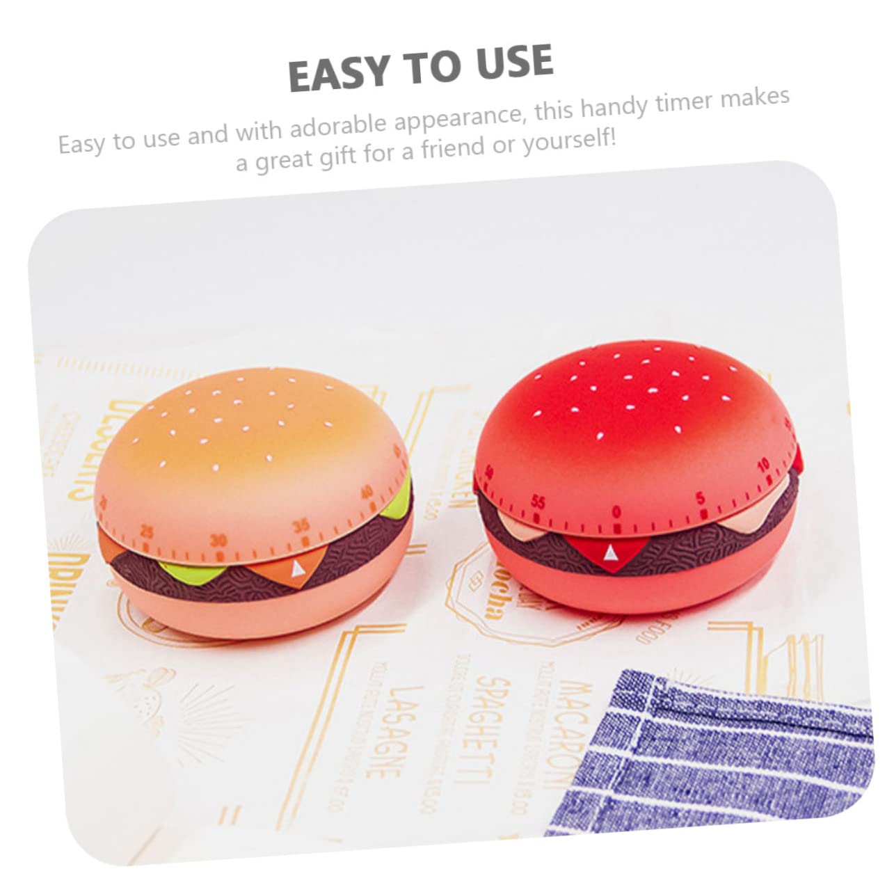 Alipis 3piezas Temporizador Mecánico De Cocina Forma De Hamburguesa Cronómetro De Plástico para Hornear y Cocinar Herramienta De para Restaurantes y