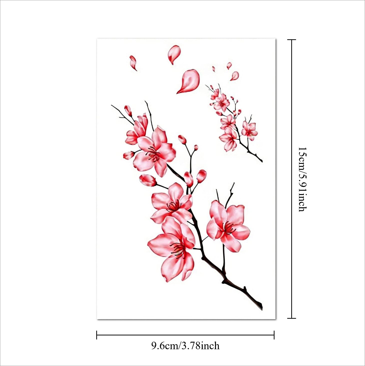 Amazon.co.jp: 3 pcs タトゥーシール桃の花鎖骨一時的なタトゥー防水桜
