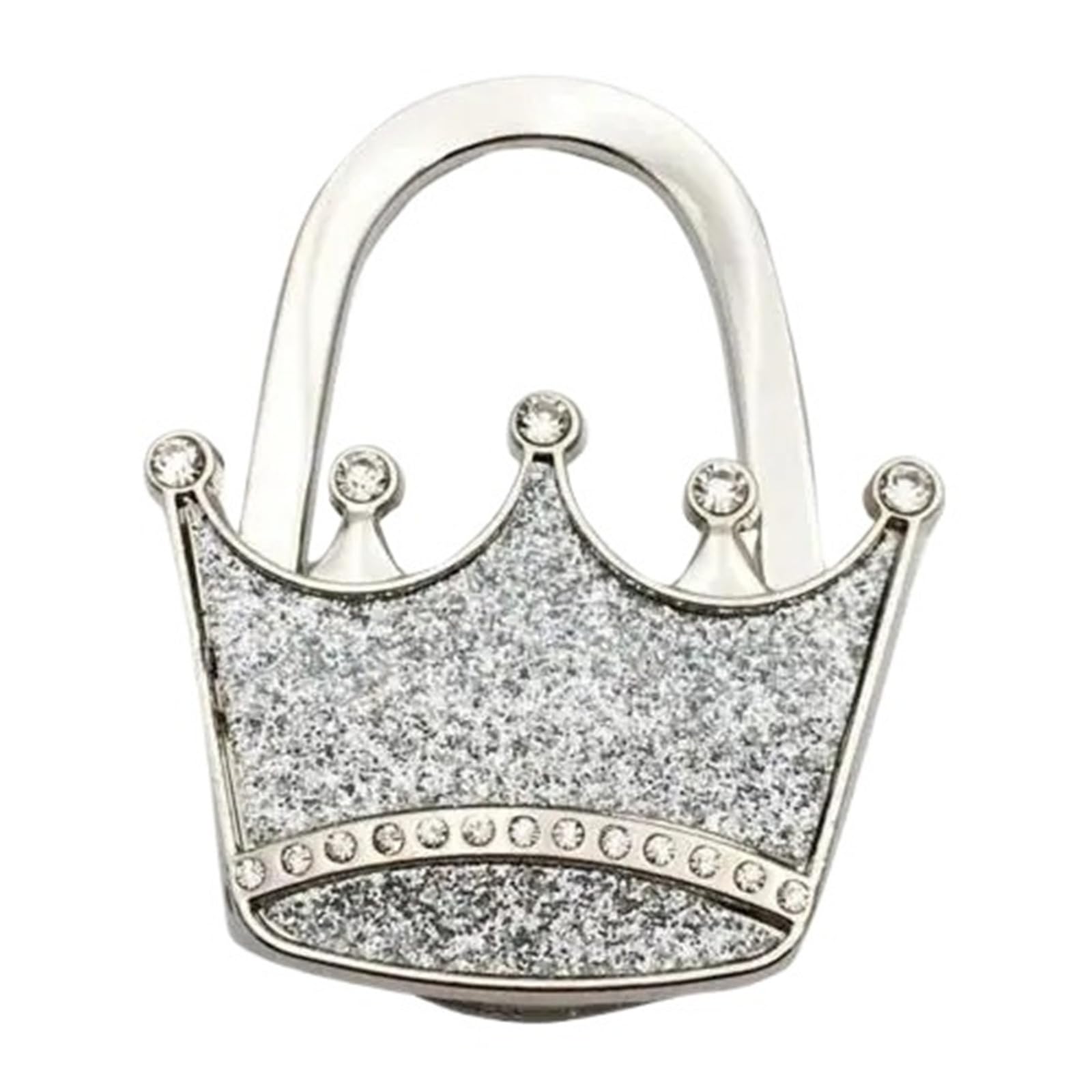 GHHZML Handbag Hooks for Tables Bag Hook Shiny Folding Zinc Alloy Rhinestone Crown Star Table Edge Handbag Hanger for Home Keychain Cute Pendant(Color03)