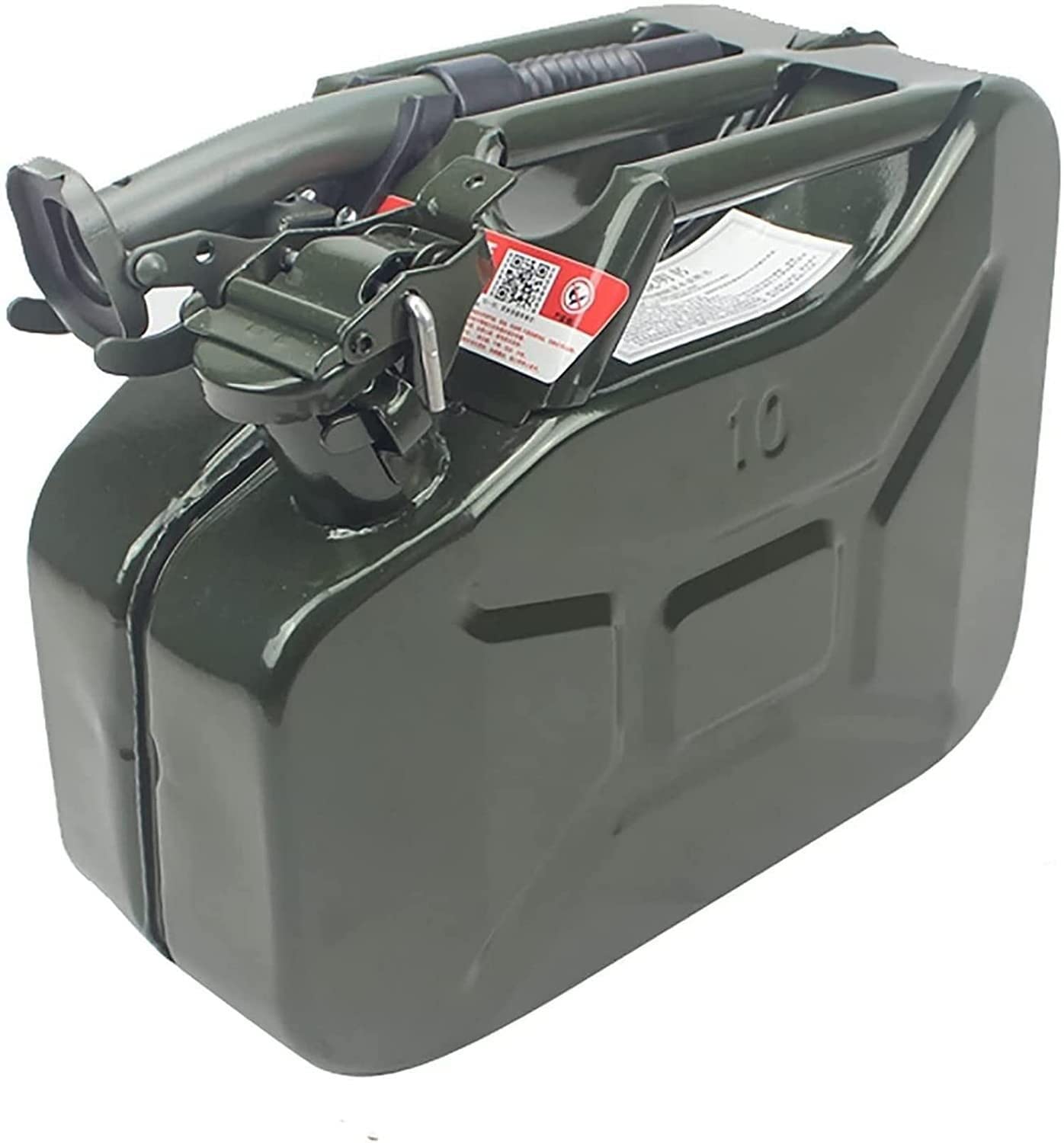 Bidón de Gasolina, diésel, bidón metálico para Combustible, con Boquilla Flexible para Tanques de 10 y 20 litros, para Coche, Furgoneta, Gasolina, diésel y Aceite (tamaño: 20 l)