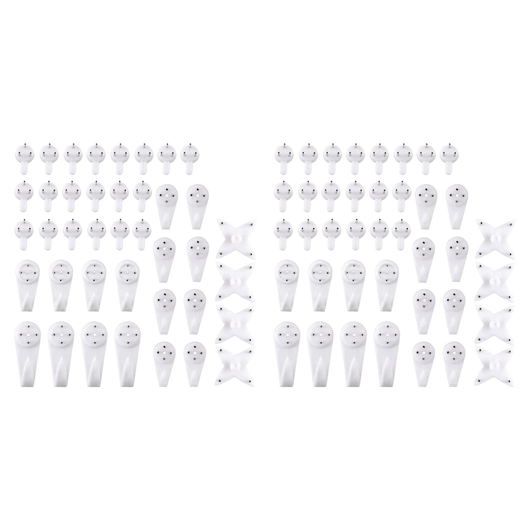 Teuypty 80Pcs Nail Screws Wall Hooks Picture Hangers Traceless Photo Hook Function Picture Painting Frame Hanger