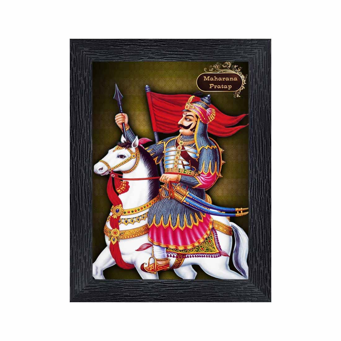 pnf Maharana Pratap Wood Photo Frames with Acrylic Sheet (Glass)(photoframe,Multicolour,6x8inch)-9630