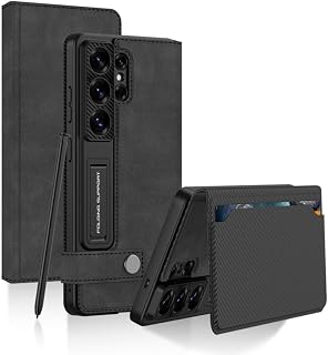 TechTrendz Vegan Leather Flip Cover with Built-in Kickstand & Dual Card Holder, Premium Leather Flip Case Compatible with ... Price In India