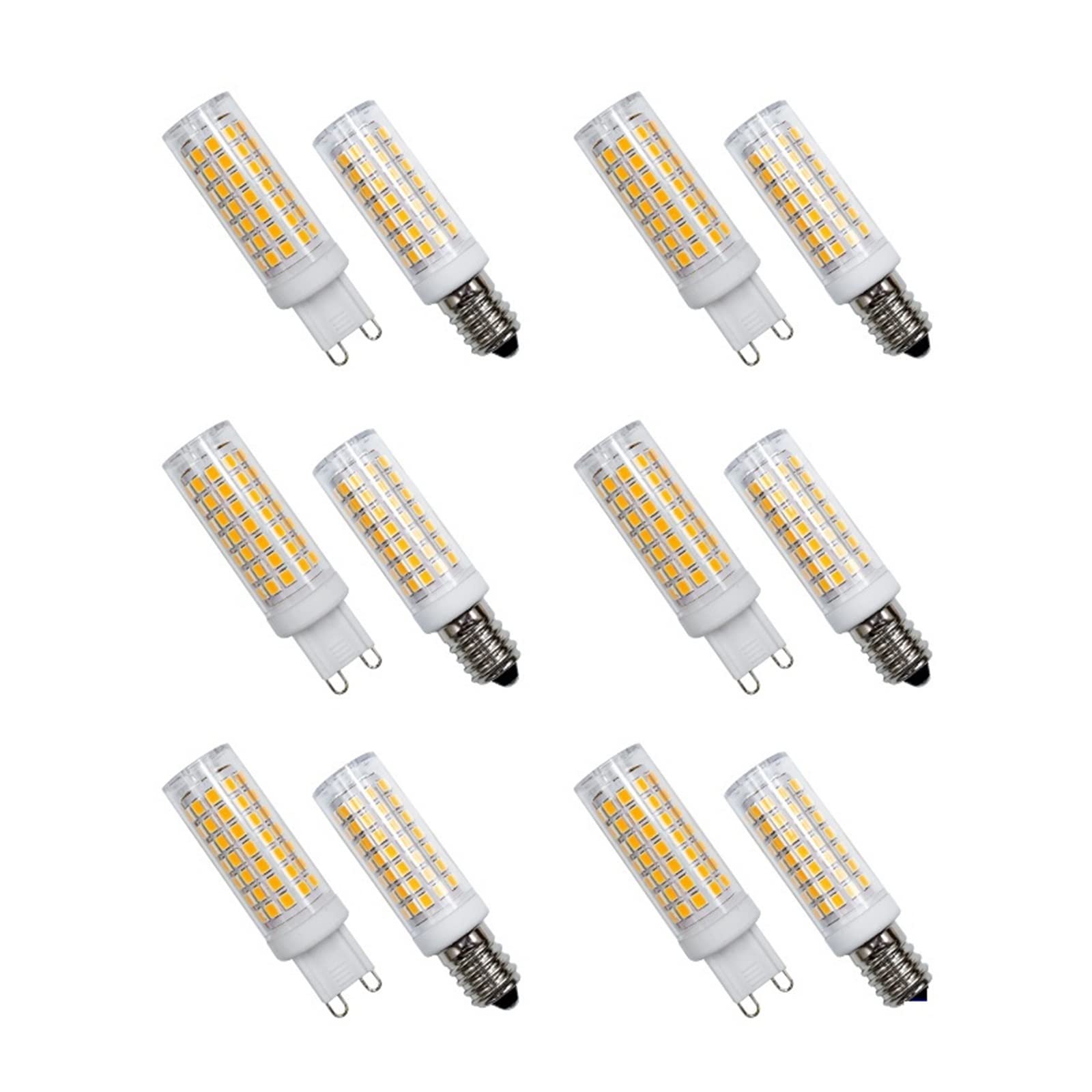 10 sztuk/partia G9 ściemnialna żarówka LED kukurydza E14 12W 110V 220V bez migotania lampa świeczki wymień 60W Halogen na oświetlenie żyrandola Lucky (Color : Cold- ­E14, Size : 220V - No-12W