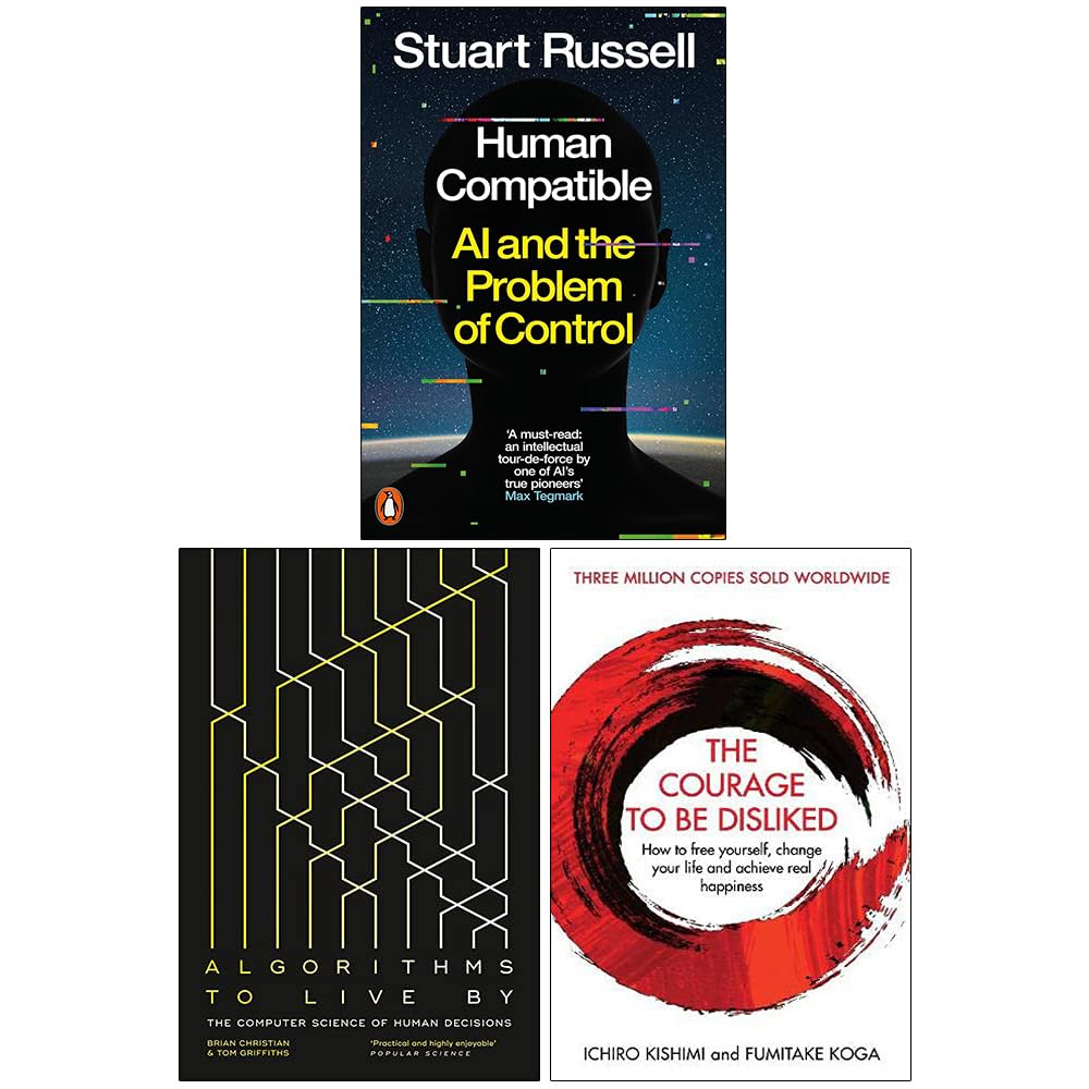 Ensemble de 3 livres philosophiques incluant Le courage d'être détesté et Compatible humain