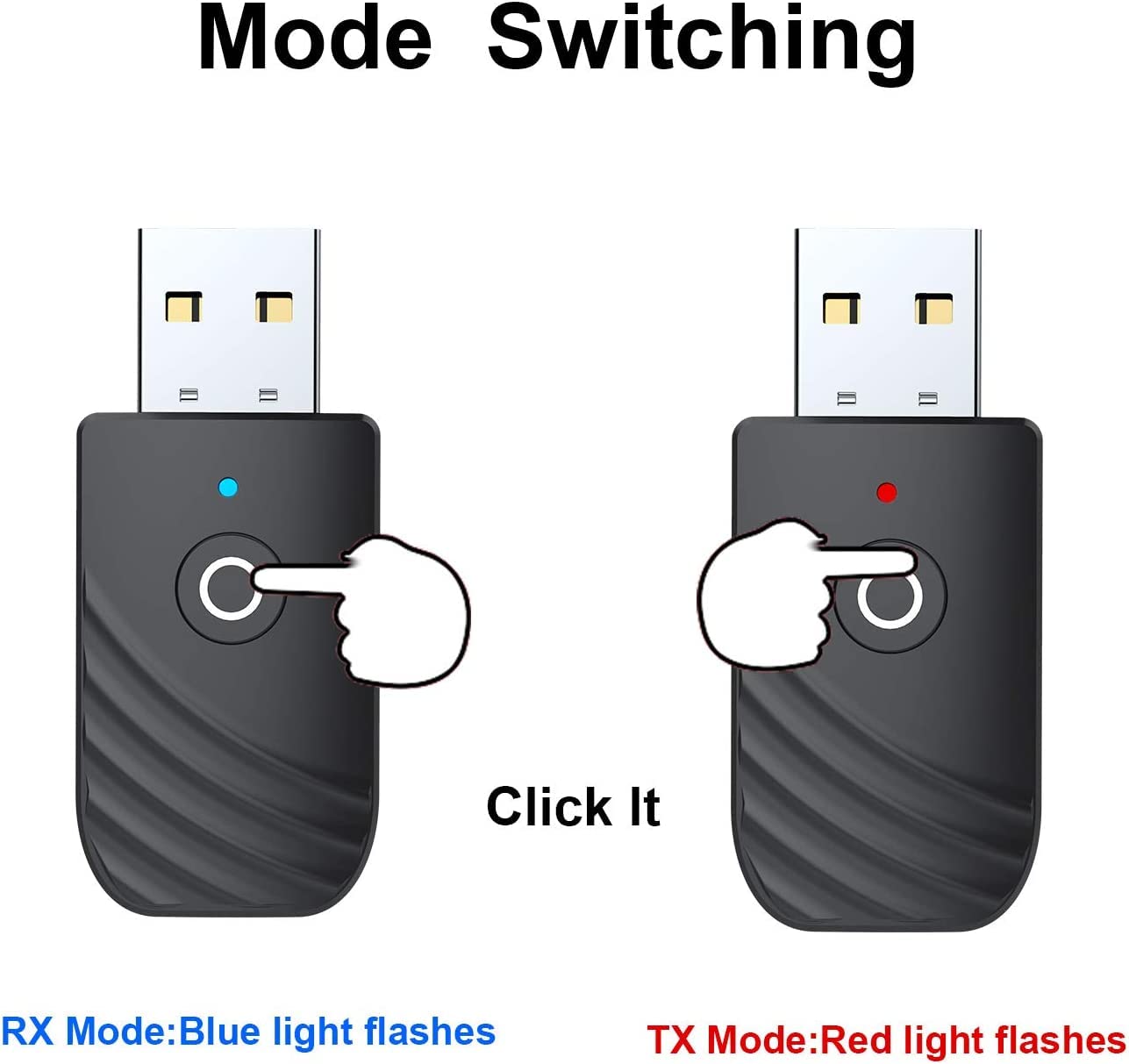 USB Bluetooth 5.0 Adattatore 3 in 1 Ricevitore Audio Musicale Wireless Trasmettitore 3.5Mm AUX per TV PC Cuffie Auto