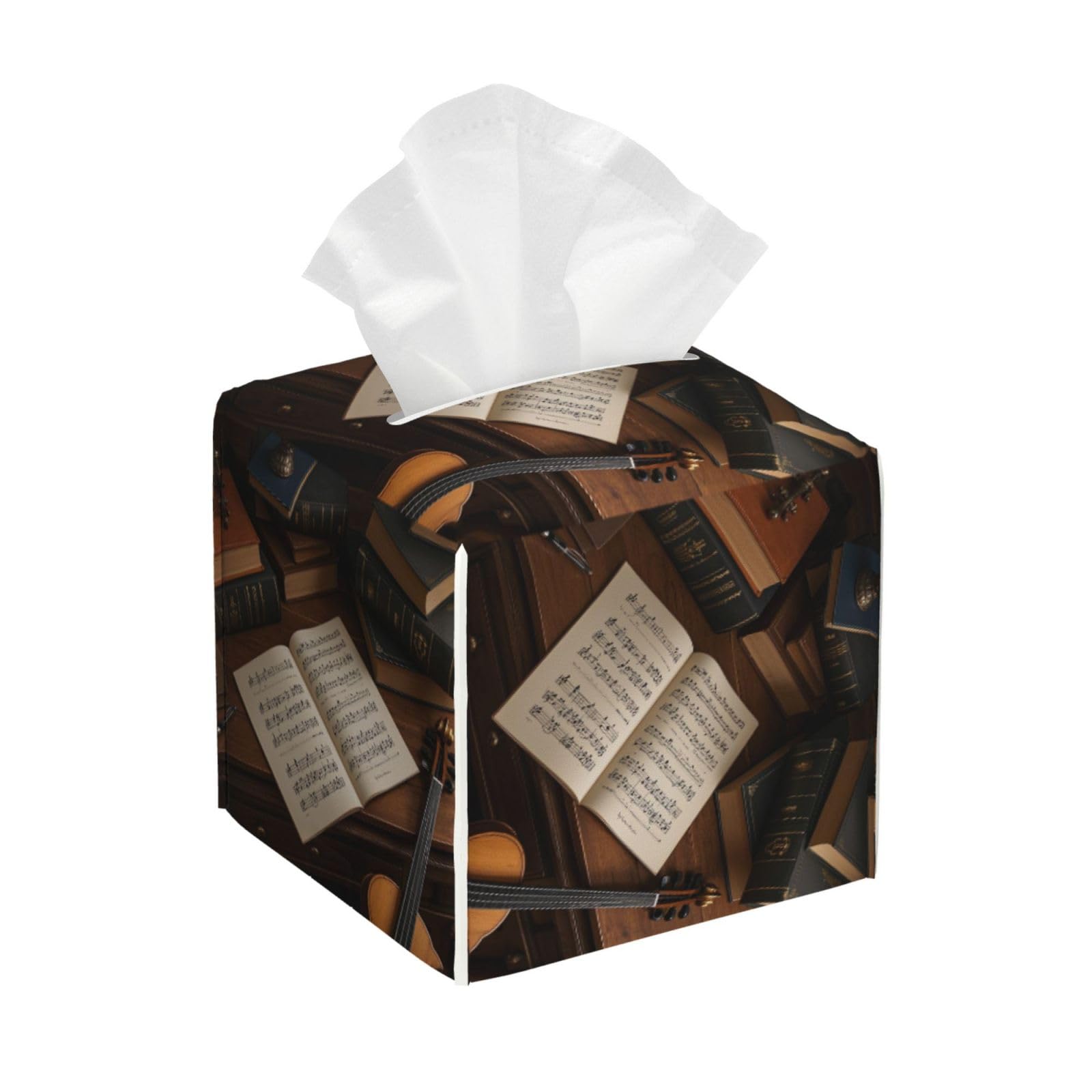 Music Sheet Tissue Box Cover Square Cube Boxes