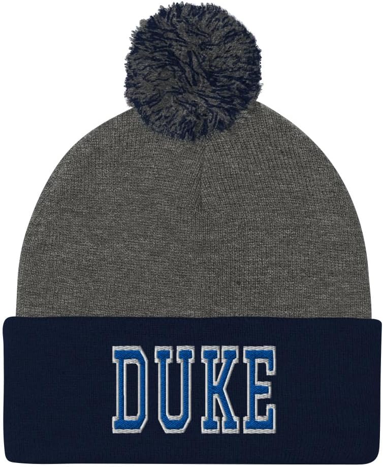 NG Duke Embroidered Pom-Pom Beanie Winter Hat