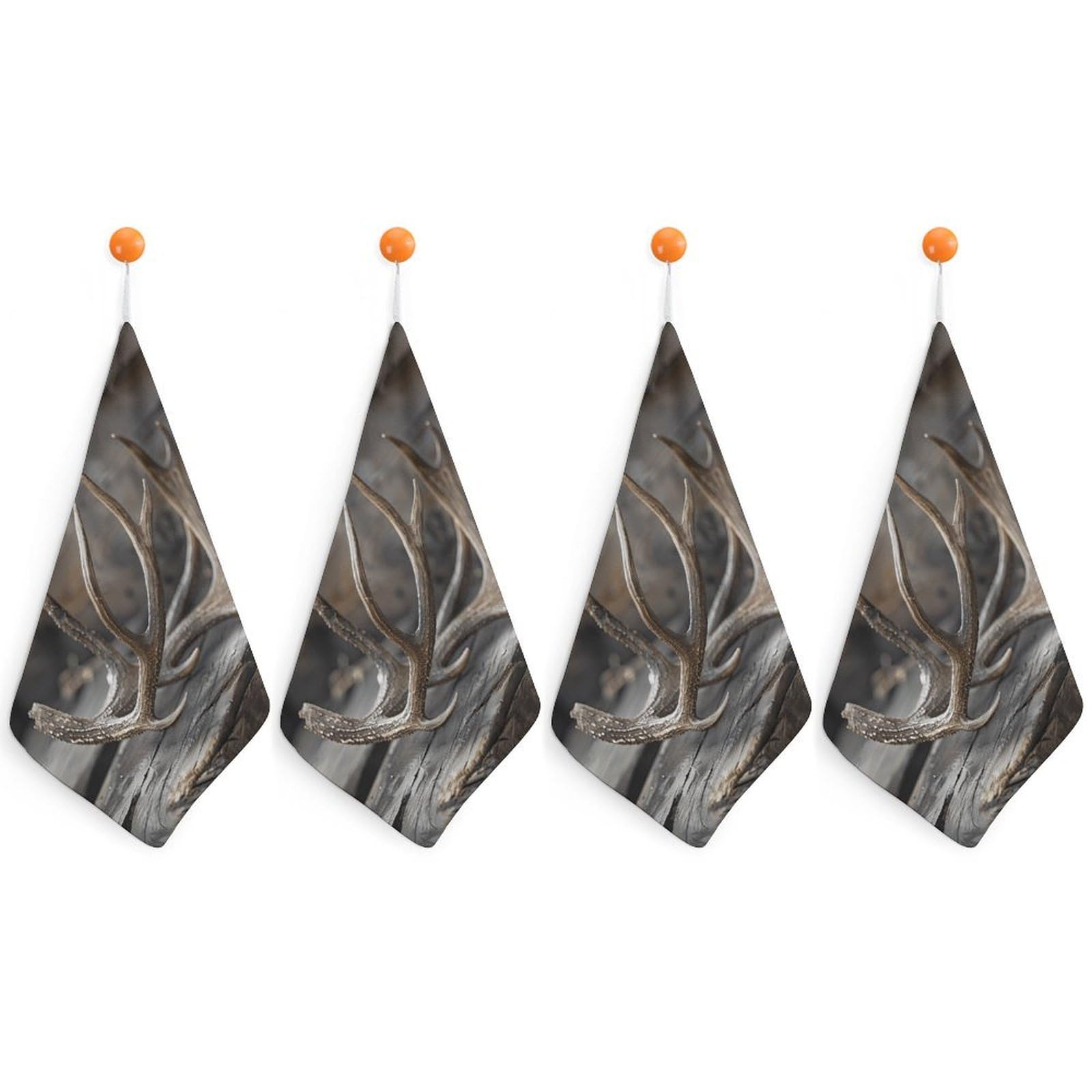 CGSBNGHA Deer Antlers On Wood Hand Towel Hanging Face Towels Cleaning Cloths Handkerchief for Bathroom Kitchen