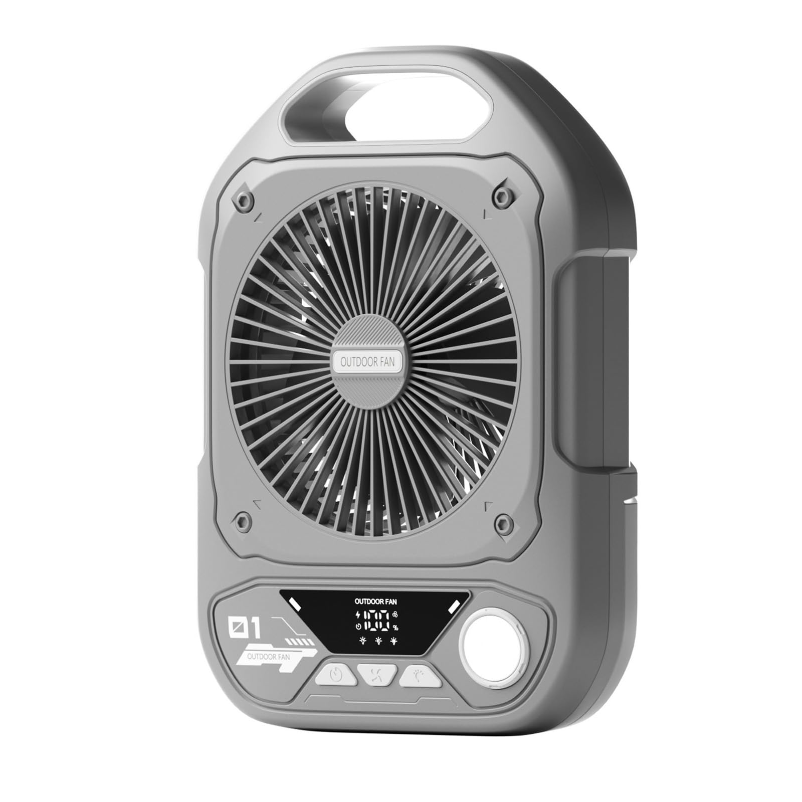 Ventilador recargable para camping con luz LED integrada y batería para tienda de campaña