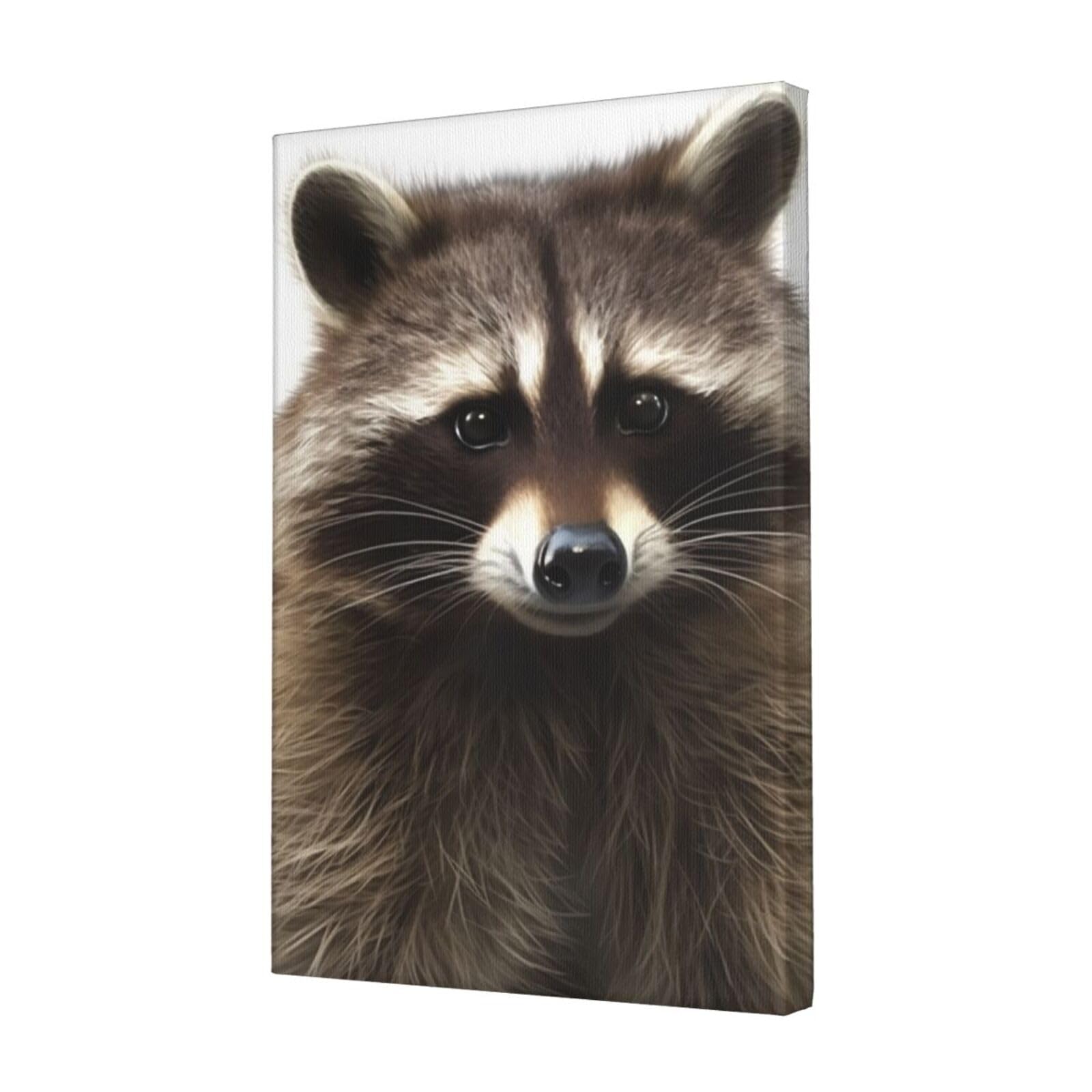 FodPand Hairy raccoon Canvas Wall Art for Living Room Wall Decor 12"x18" Modern Artwork Painting Pictures Hanging Canvas Prints Aesthetic Wall Art for Bedroom Bathroom Office Wallart Decor