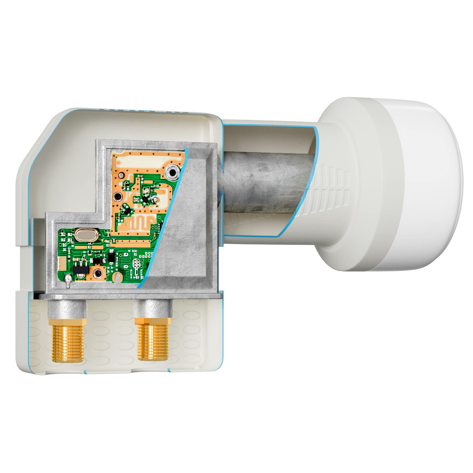 HB-Digital LNB LNC - Conector con contactos chapados en oro para cable de televisión de alta definición, para FULL HD TV 3D, extensible, incluye enchufe