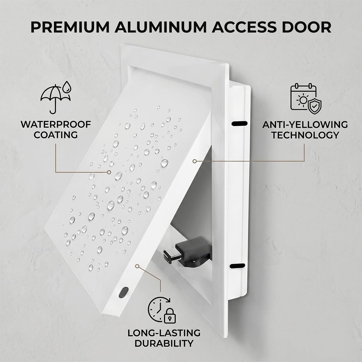 Panel de Acceso Oculto de Aluminio con Cierre Magnético, Trampilla Pladur Apertura Rápida. Puerta de Inspección Alicatable Empotrada Ideal para Fontanería Techos Pared y Baño.(Gris,200 x500 mm)