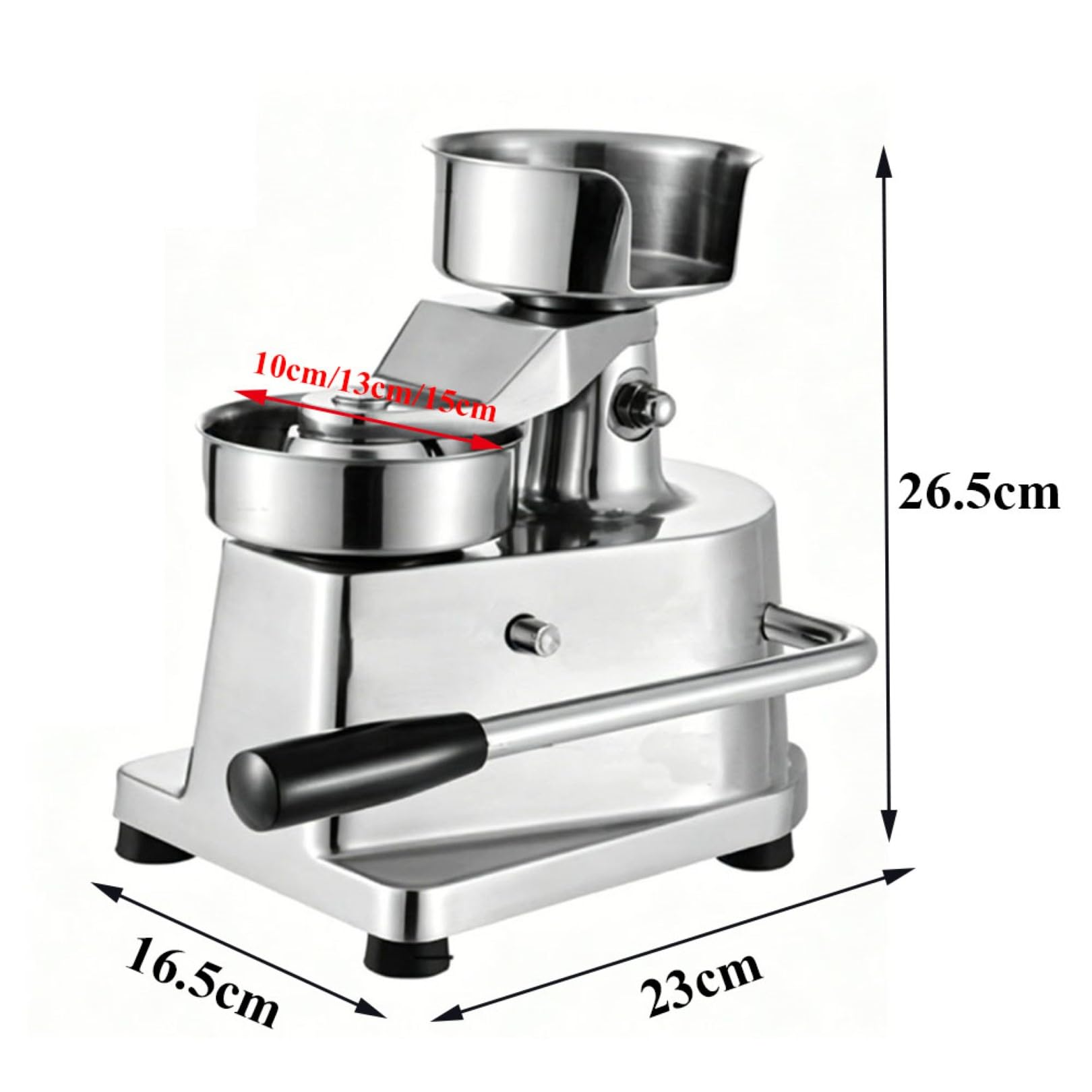 Robuster manueller Burger-Patty-Maker aus Edelstahl für gefüllte Burger, 12,7 cm, für Zuhause, Restaurant, Lebensmittelwagen