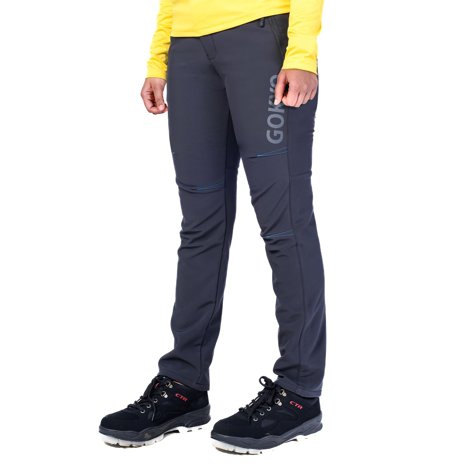 GOKYO Makalu Cold Weather Trekking & Travel Pants – Women | Soft-Shell Thermal Fleece-Lined Hiking Pants for Winter | Warm, Comfortable, and Flexible for Outdoor Adventures -Black-42 3