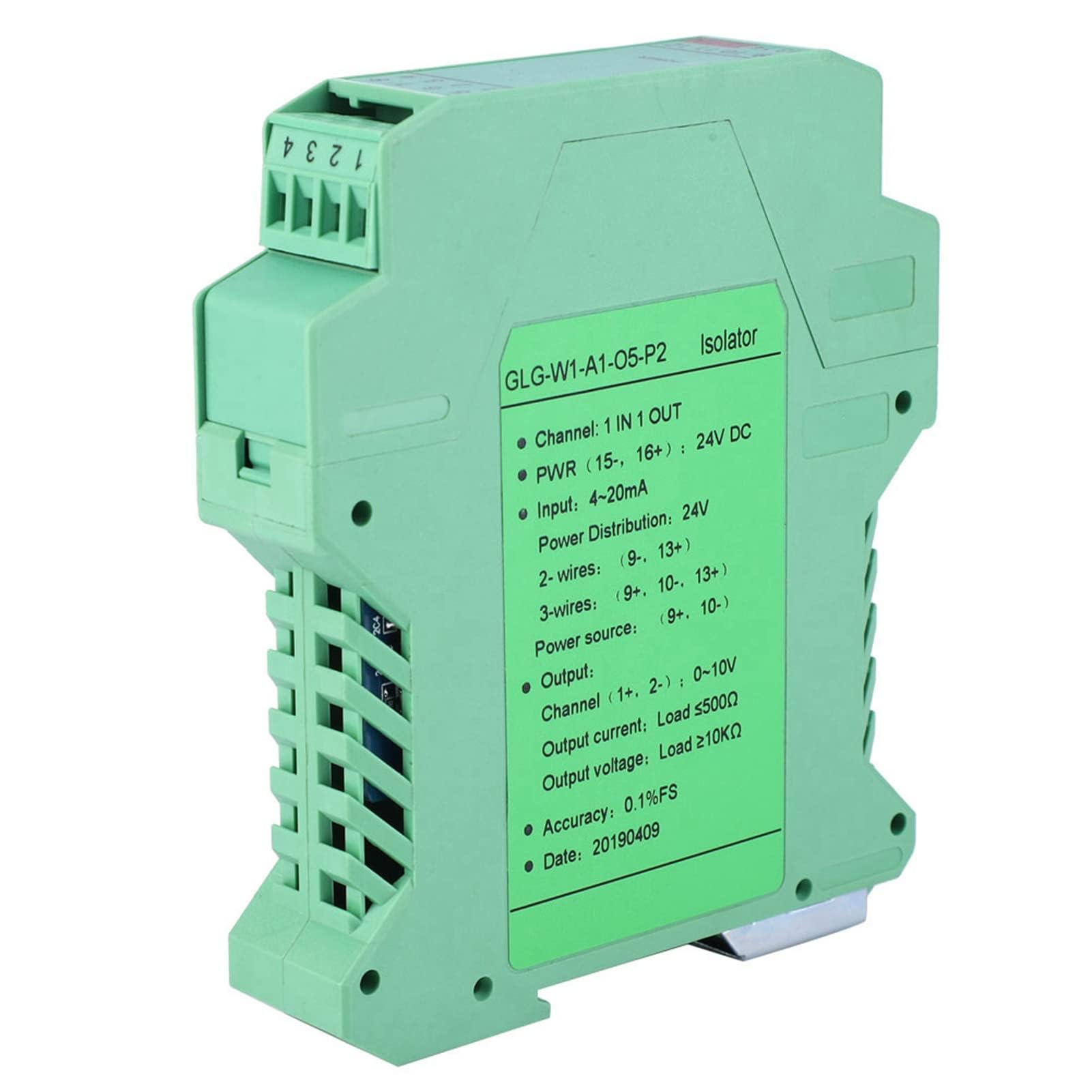 GLG 24V DC Aislador de Señal de Corriente CC 4-20ma a 0-10v Convertidor Aislador Transmisor Detección de PLC Acondicionador de Señal