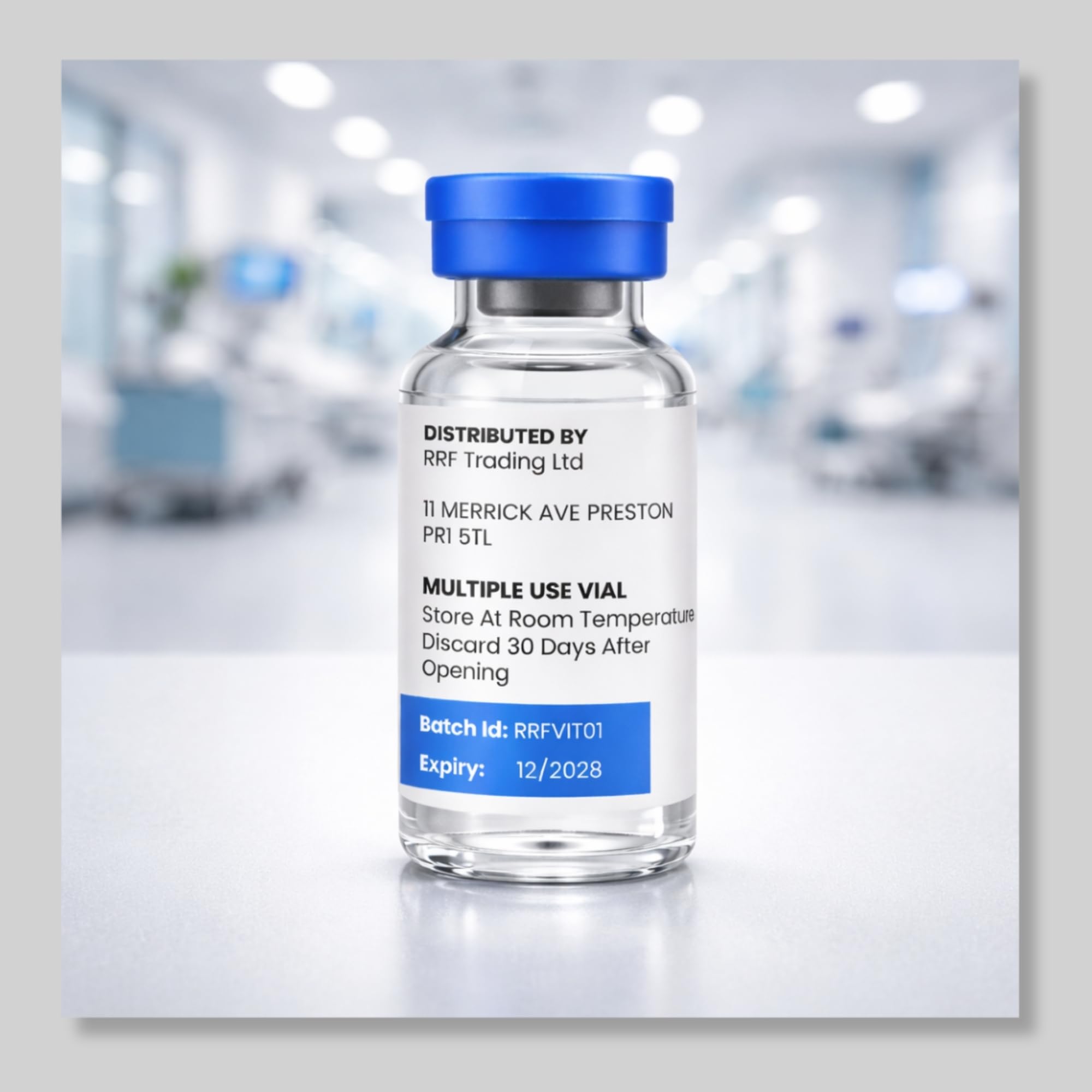 Vitalytes Acqua batteriostatica, 10 ml, soluzione di ricostituzione di laboratorio con alcool benzilico allo 0,9%, diluente sterile multiuso in flaconcino di vetro borosilicato