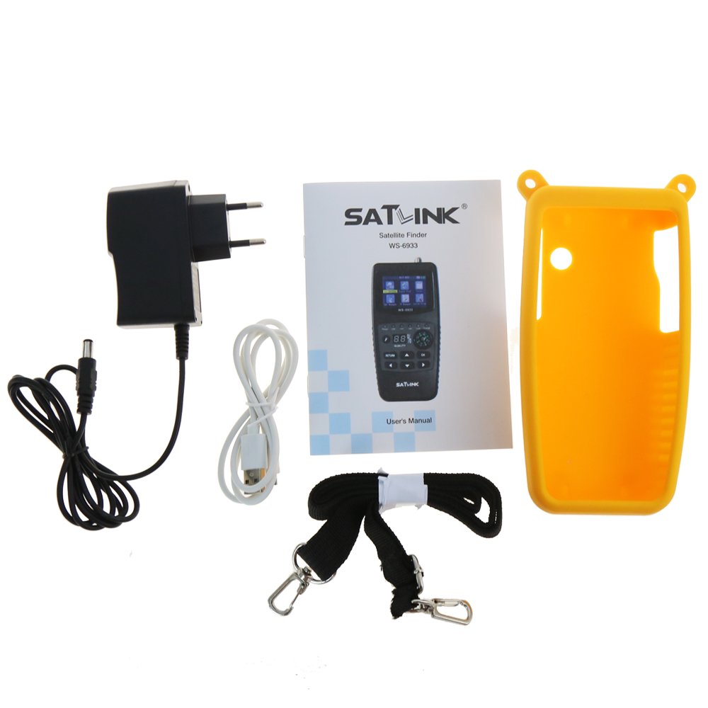 Satlink Sat Finder DVB-S2/S Digitale FTA Rilevatore di Segnale Satellitare Parabola, satellite TV Segnale finder, con Bussola e Torcia Elettrica Funzione [2,1'' Display LCD] - WS-6933