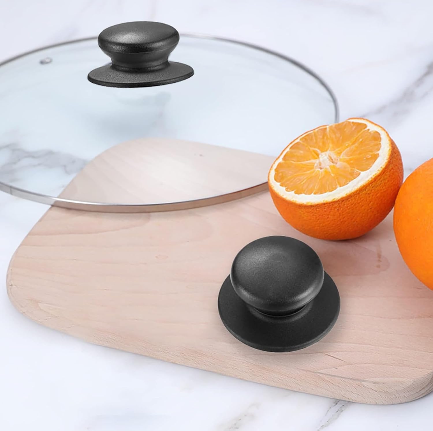 4 Pcs Universal Pot Lid Replacement Knobs, Universal Kitchen Bakelite Top Replacement, Handle Replacement for Pots, Pans, Saucepan & Casserole Glass Lids