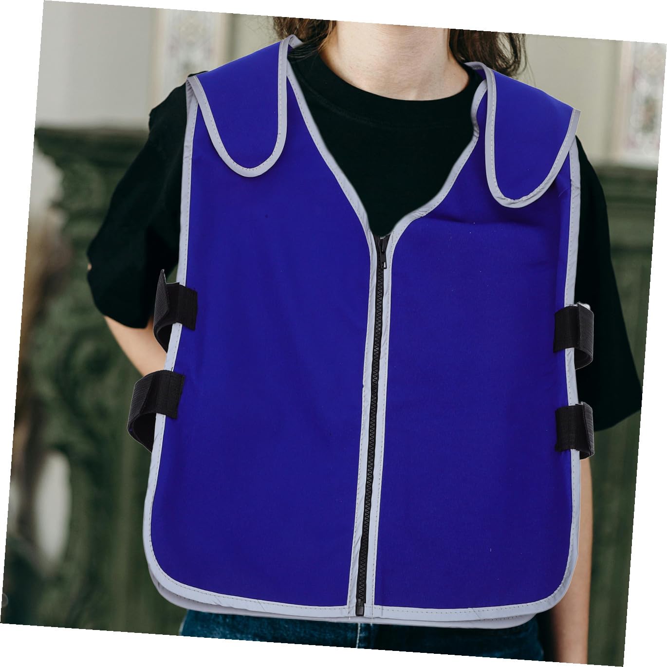 NUOBESTY Kühl Weste für Männer und Frauen aus Atmungsaktivem Stoff Wiederverwendbare Eisbeutelweste für Sommer und Outdoor mit Reinigungfunktion und Blauem Design