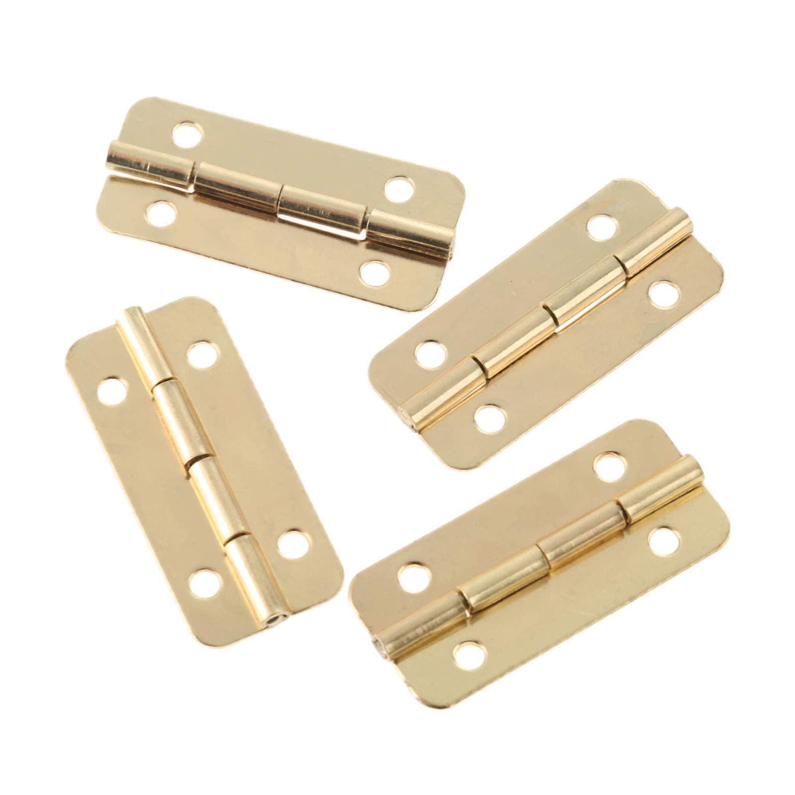 Zawias, 4 szt. 37 x 17 mm złote drzwi meblowe do pudełka biżuteria skrzynia prezent wino drewniana obudowa domek dla lalek szafka