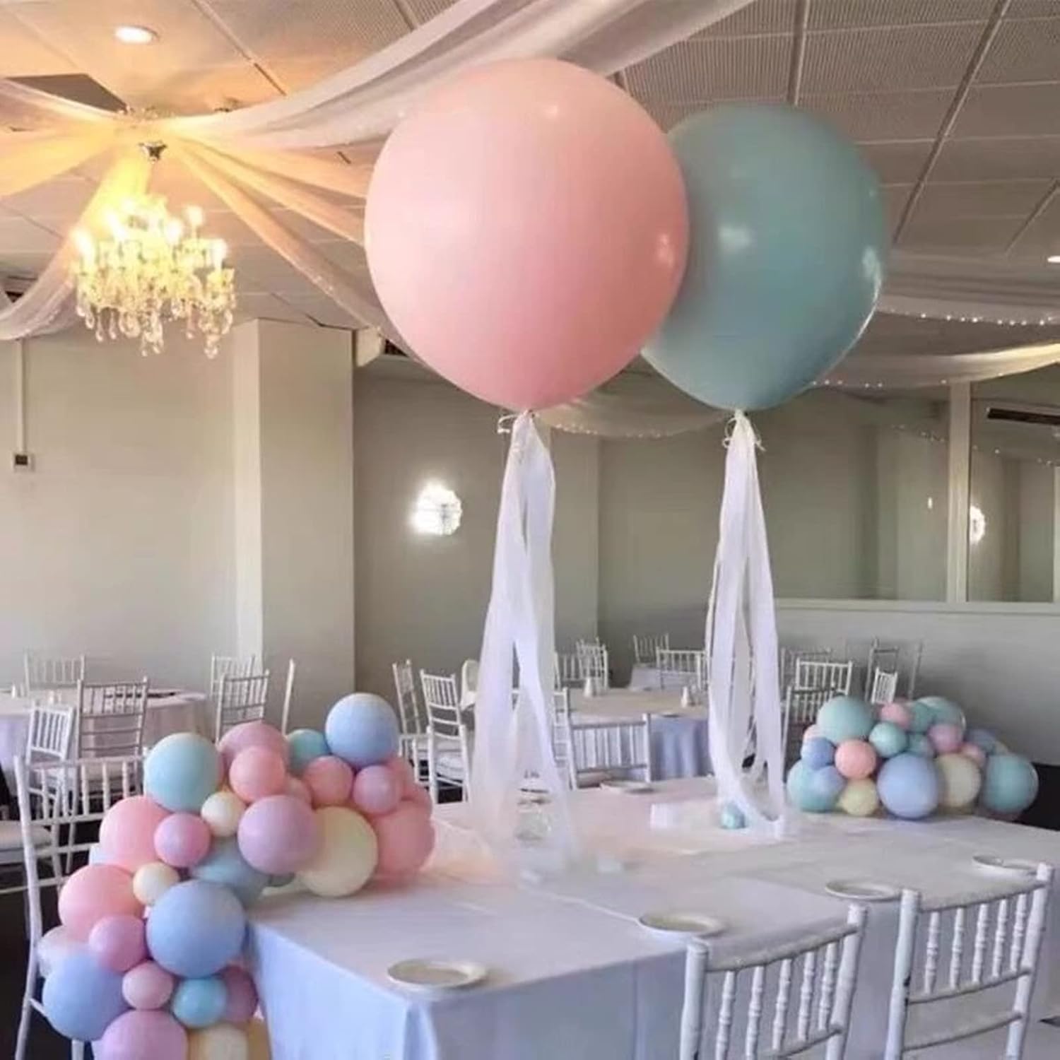6 Pcs 36 Inch Baby Pink Macaron Pastel Latex Balloons, Extra Large Balloons for Wedding Birthday, Halloween, Christmas - Image 5