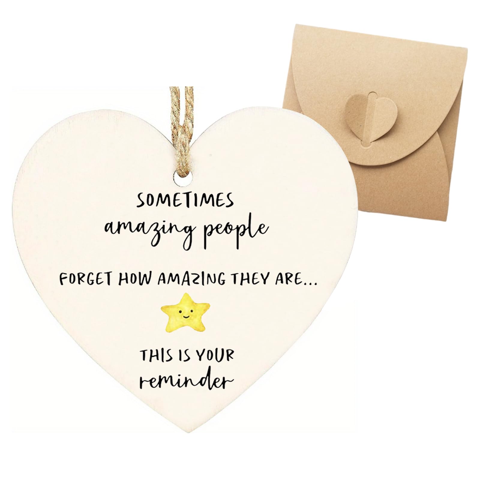 Ethlomoer Women's Brown 1Pcs Wooden Thank You Gift For - Appreciation Gift For Friend, Teacher, Mentor, Teaching Assistant, Colleague - Thank You For Helping Me Grow - With Kraft Paper Box Packaging