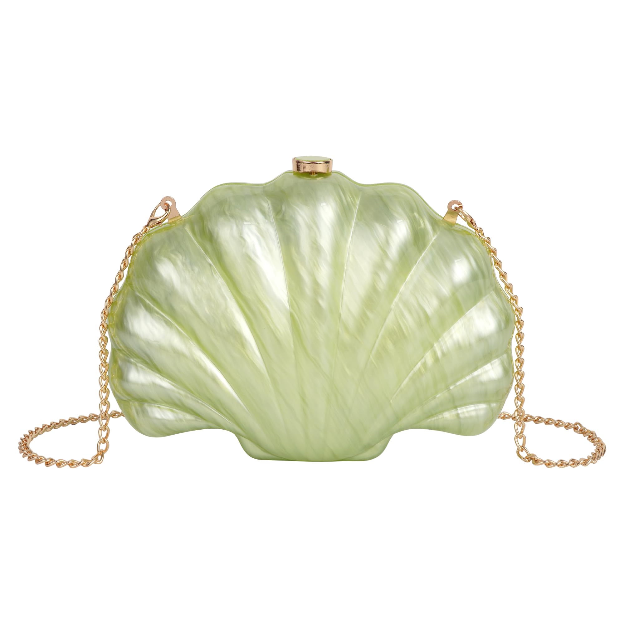 Women Seashell Evening Bag Purse Mermaid Chain Strap Clutch Handbag Shoulder Bag