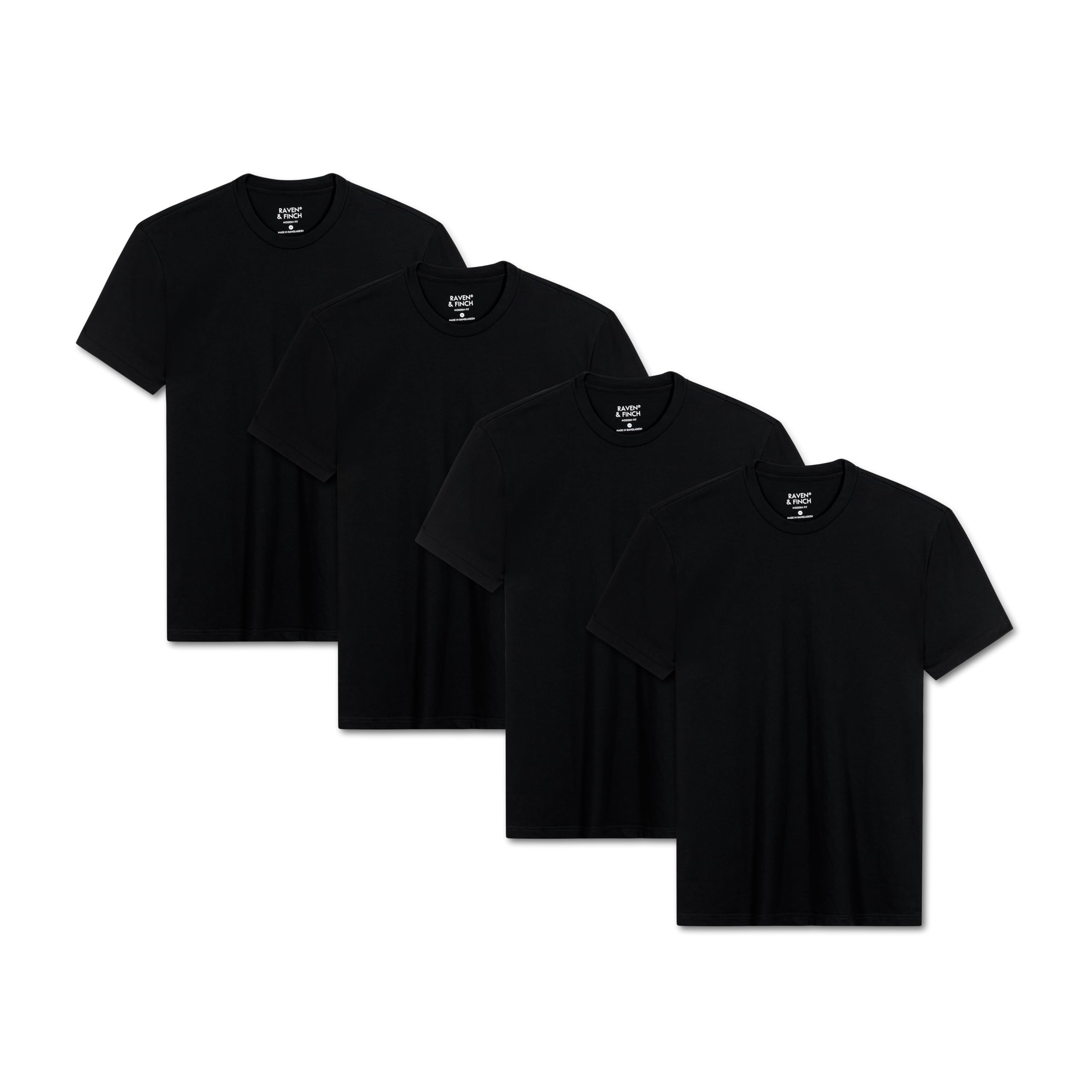 Raven & Finch Men’s Crew Neck T-Shirts, Short Sleeve Solid Tees, Multipack