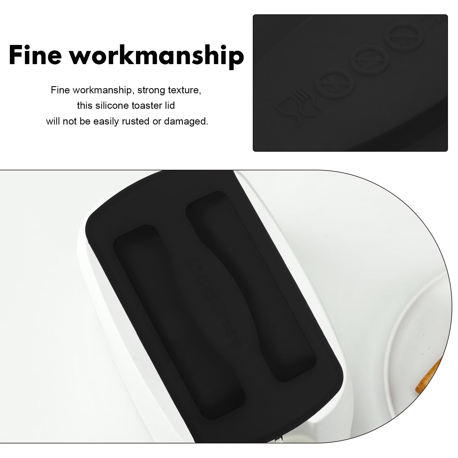 CHILDWEET Copertura Pane per e in Macchina del Silicone Antipolvere Nero Texture Resistente per Accessori Tostapane da Cucina