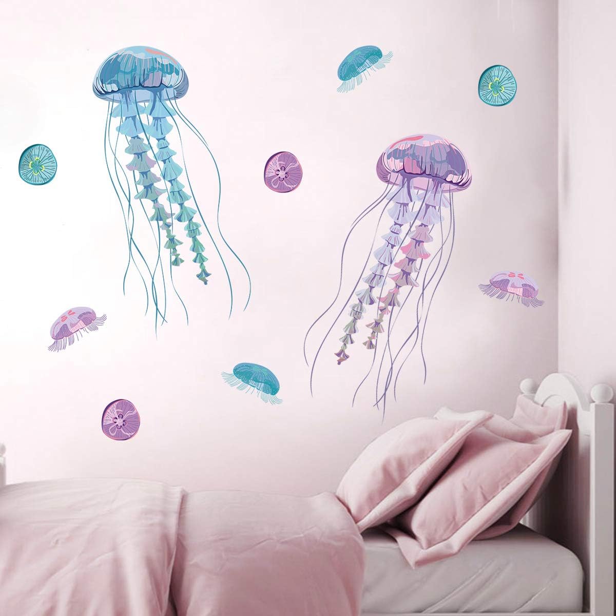 decalmile Jellyfish Wall Stickers Under The Sea Wall Decals Living Room