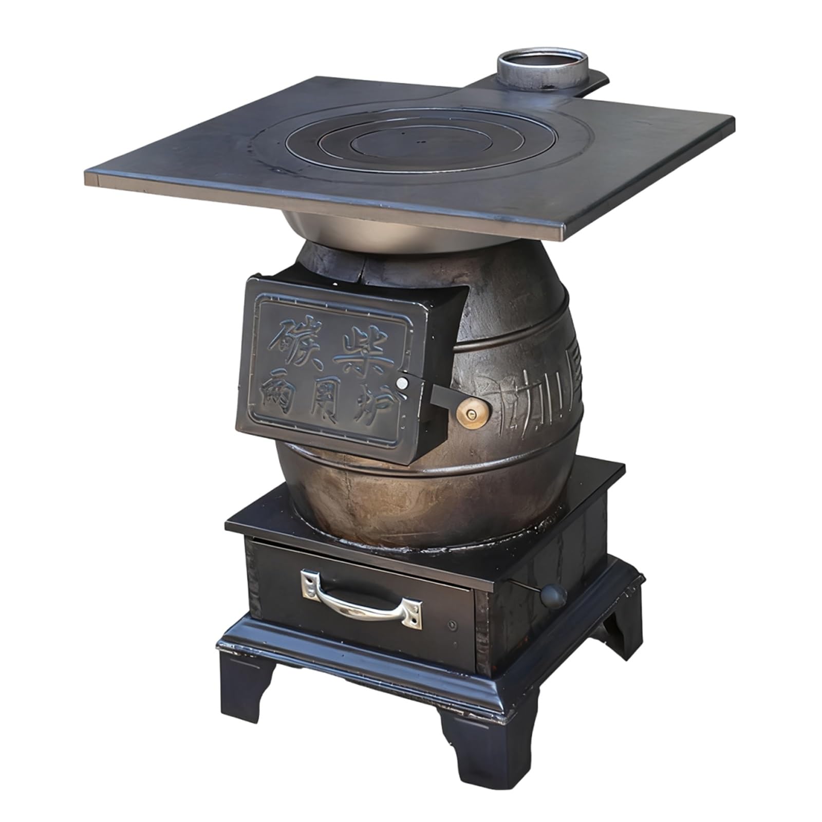 Stufa a Legna In Ghisa si Riscalda Rapidamente Risparmio di Carburante, Completamente Saldata Senza Fumo Stufe a Legna da Interno, per Riscaldare e Cucinare(39 * 36 * 55cm)