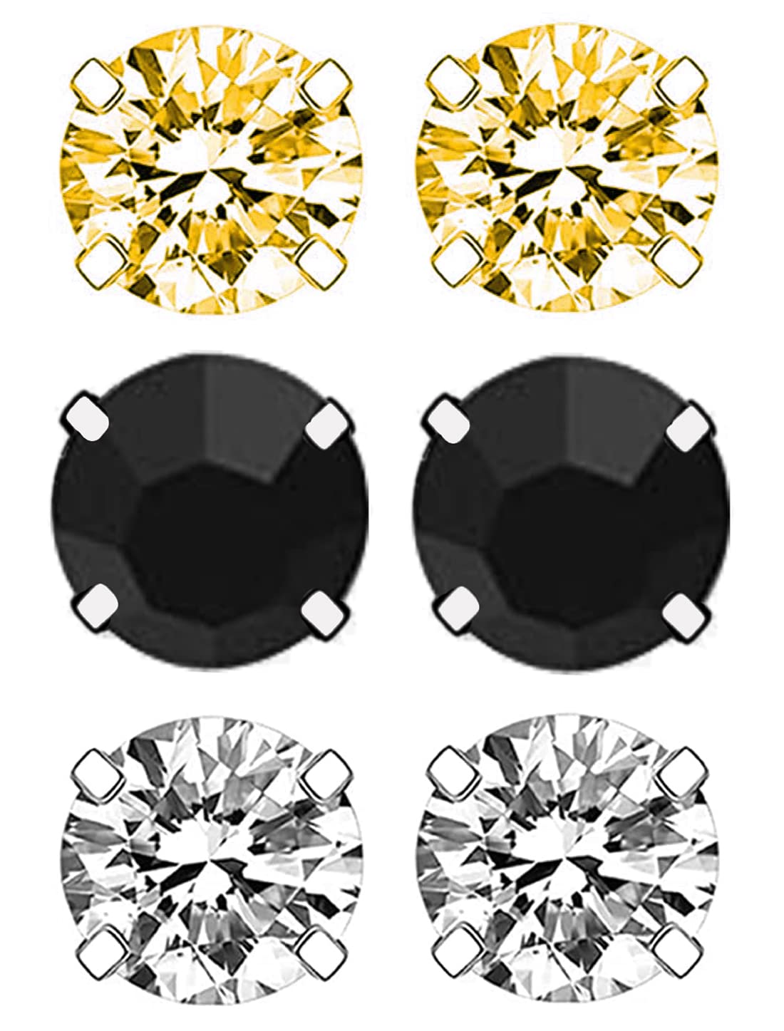 Solidindia Craft Set of 3 Pair Multicolor Crystal Magnetic Non Pierced ears Stud Earrings for Men and Women (B09WXXW6D4) Amazon Price History, Amazon Price Tracker