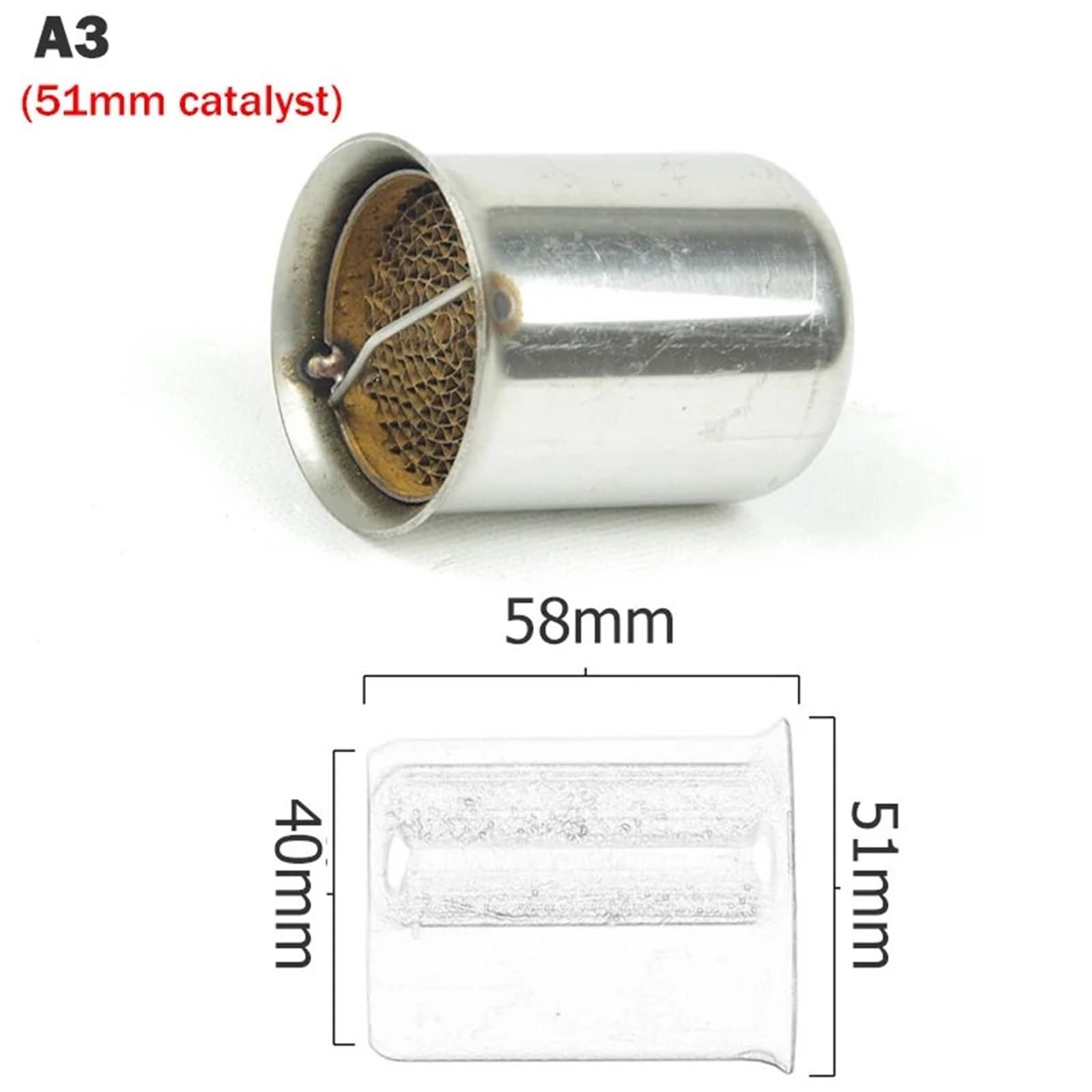 końcówka wydechu Uniwersalny przedni środkowy katalizator wydechowy DB Killer Baffle motocyklowy tłumik samochodowy układ wydechowy samochodowy(60mm)