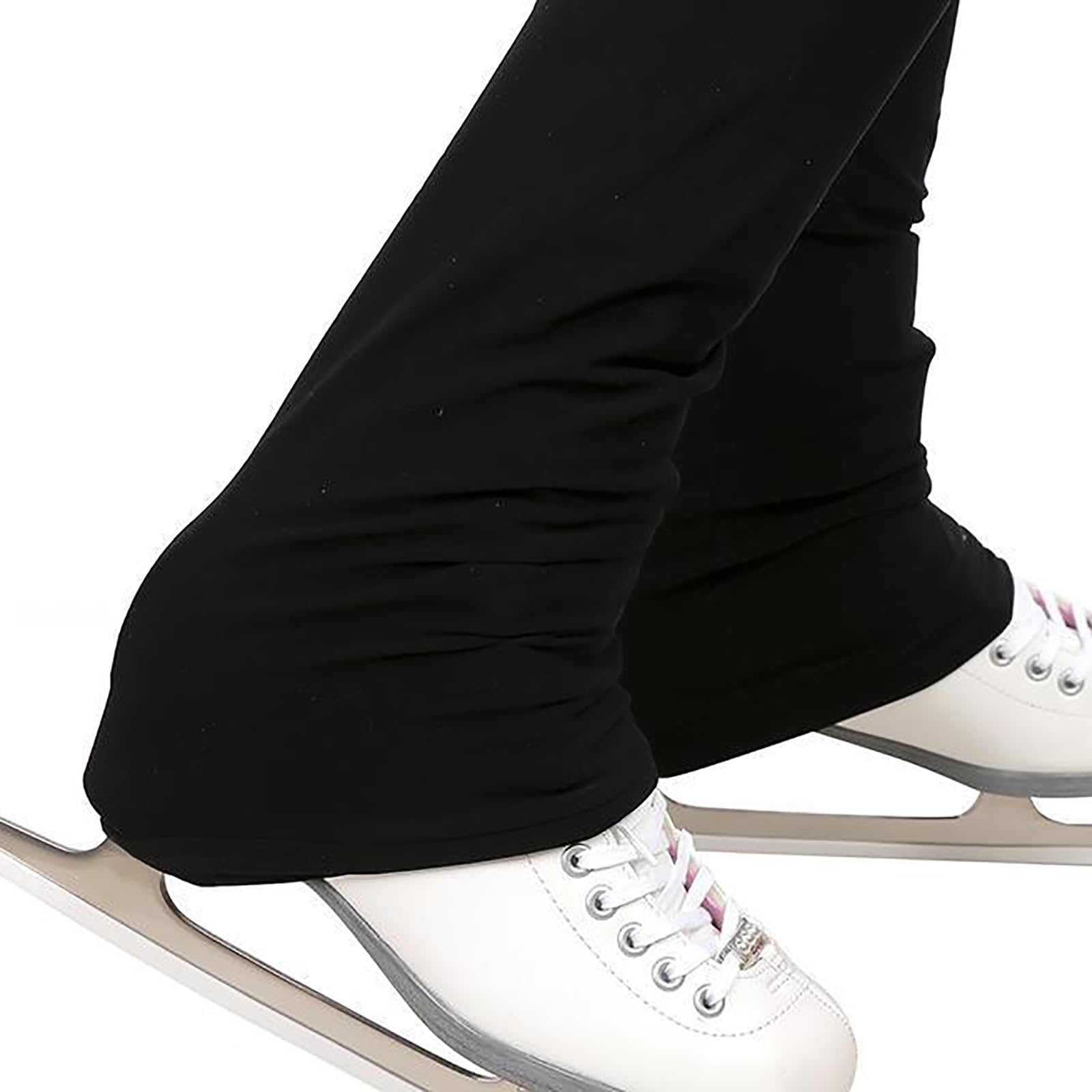 Chaqueta de Patinaje Artístico para Niñas y Mujeres con Pantalones Leggings de Entrenamiento con Pedrería(Size:M,Color:Negro)