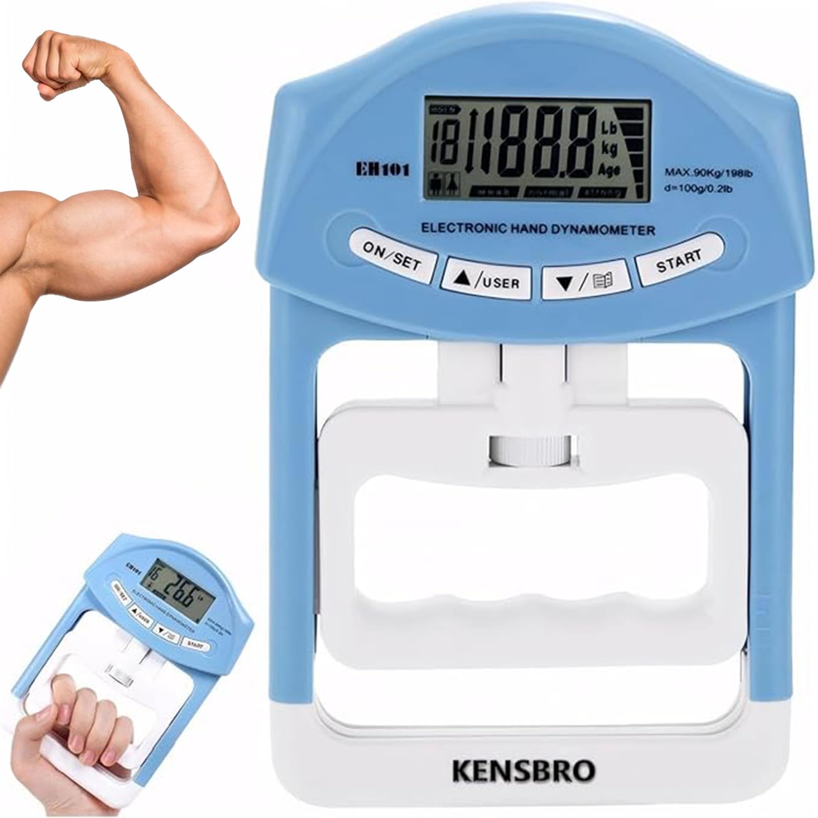 Kraftmesser - Griffkraft Messgerät und Handkraftmesser für präzise Messungen - Hand Dynamometer zur Stärkeprüfung