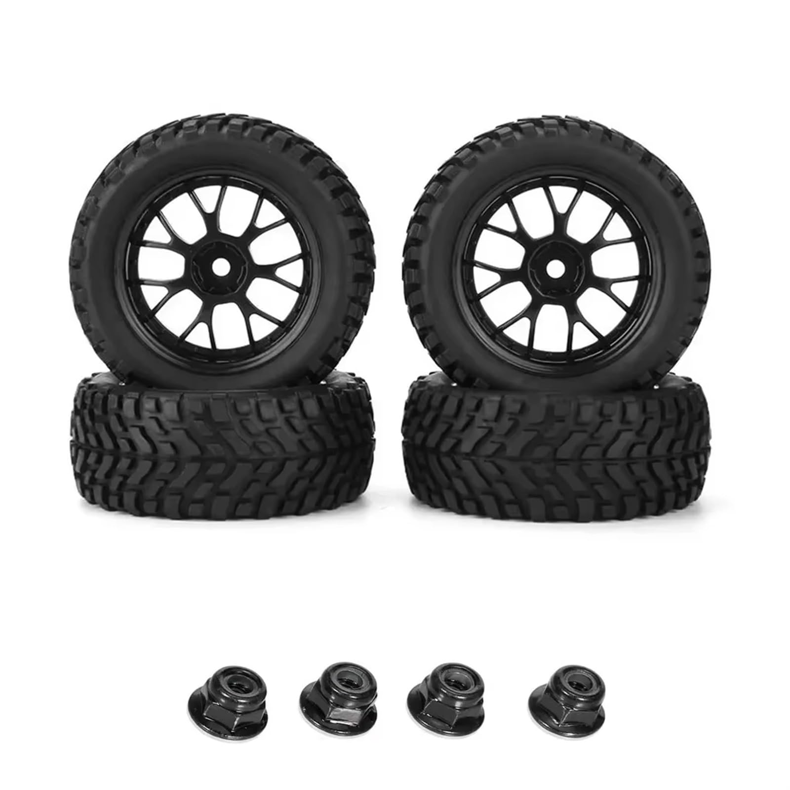 Per HSP Per HIMOTO Per HPI Per Re 1:10 RC Car Pneumatico In Gomma Fuoristrada Veicolo Traino Auto Pneumatico Ruote Corsa Piatte Auto Strada Set 4 Pezzi Adatto Ruote