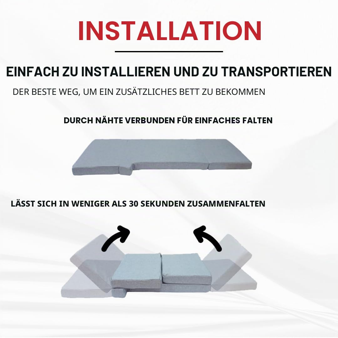 Faltmatratze für Fiat Ducato, Citroen Jumper, Peugeot Boxer Camper (2002 – 2023), für den Fahrerbereich Wohnmobil, Wohnwagen, Fahrerhaus Zusatz-Bett, Camper-Bett, Kinderbett, Fahrerhausbett