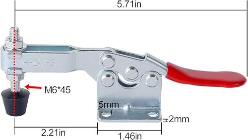 Miniatura 2 de Juego de 20 abrazaderas de palanca de 198 libras, herramientas manuales de abrazadera horizontal de liberación rápida KINJOEK 201B